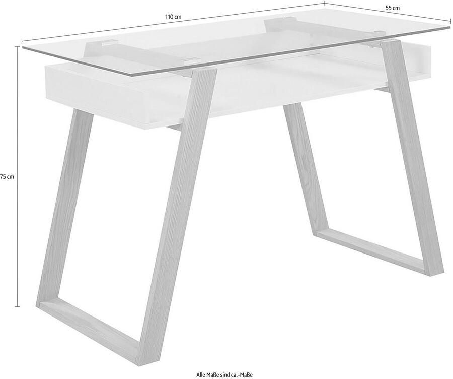 SalesFever Bureau Falun Werkplek Deluxe: De laptoptafel Elegantie ontmoet functie: met glasplaat