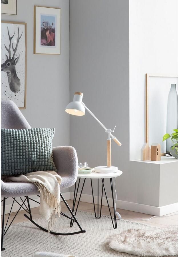 Artistiq Living Artistiq Tafellamp Maynor Verstelbaar Metaal en hout Wit