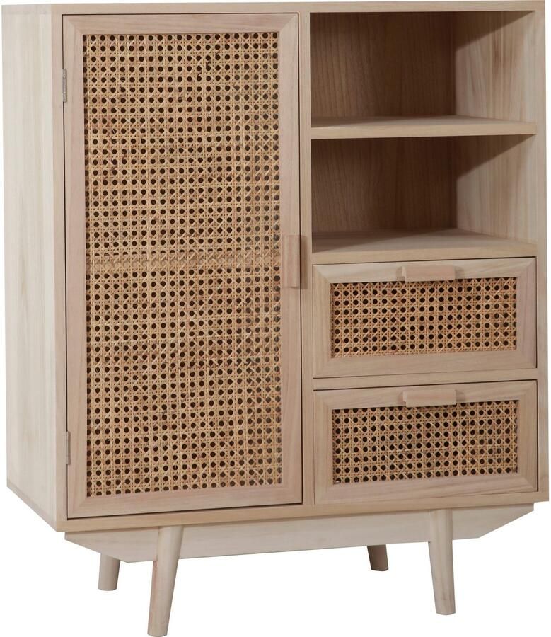 SalesFever Dressoir Vejle Moderne ladekast met stijl Commode met rotan- en Weens vlechtwerk-details