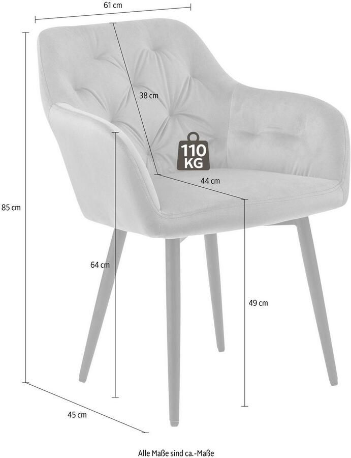 SalesFever Eetkamerstoel Coventry Comfortabele gestoffeerde stoel in elegante stijl