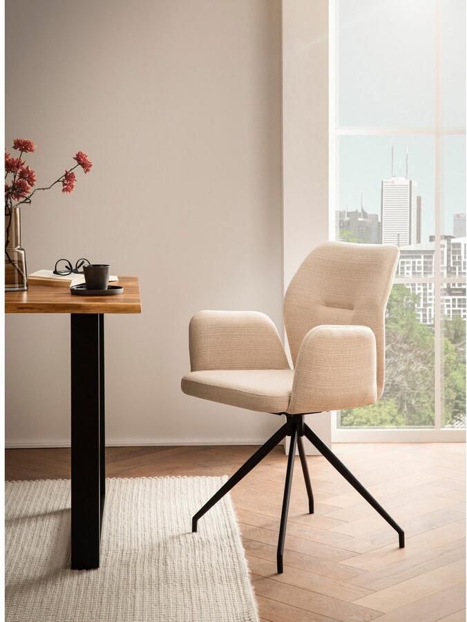 SalesFever Eetkamerstoel Taormina fauteuil Eetkamerstoel met 180° draaifunctie (1 stuk)