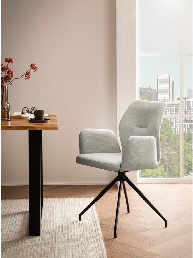 SalesFever Eetkamerstoel Taormina fauteuil Eetkamerstoel met 180° draaifunctie (1 stuk)