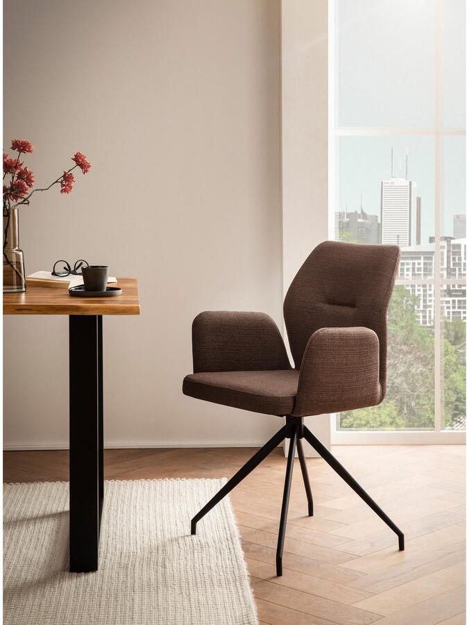 SalesFever Eetkamerstoel Taormina fauteuil Eetkamerstoel met 180° draaifunctie (1 stuk)