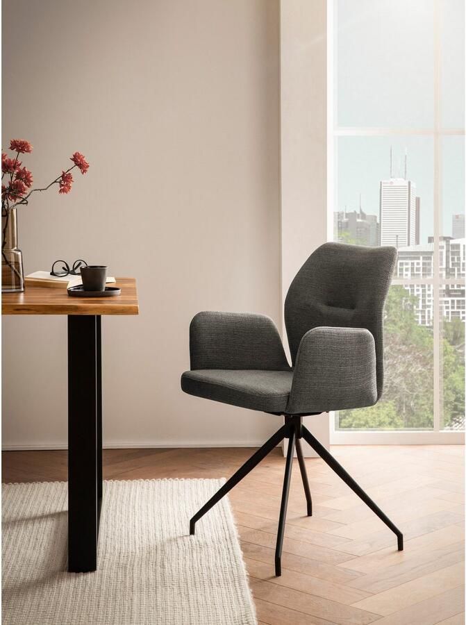 SalesFever Eetkamerstoel Taormina fauteuil Eetkamerstoel met 180° draaifunctie (1 stuk)