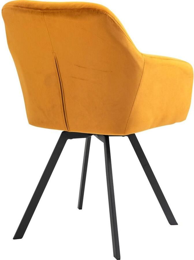 SalesFever Eetkamerstoel Toronto stoel Stijlvolle fauteuil met stiksels Eetkamerstoel 360° draaiplateau onder de zitplaats (1 stuk)