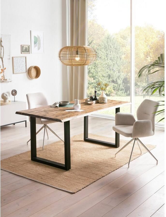 SalesFever Eettafel Design Eettafel voor stijlvolle ambiance Dubbel gelakt tafelblad voor duurzaamheid