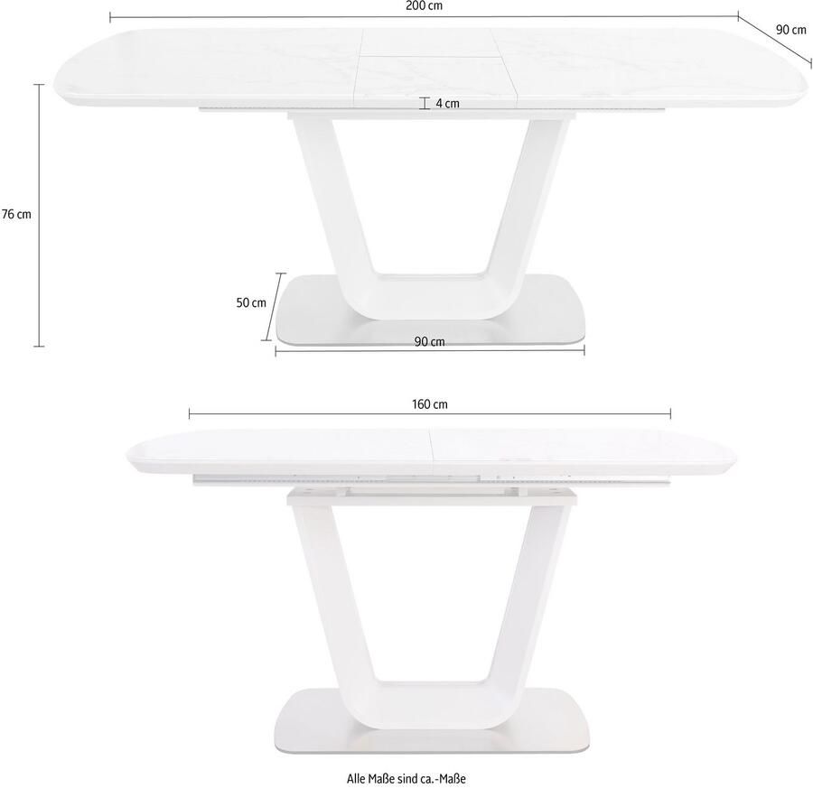 SalesFever Eettafel Design tafel voor stijlvolle maaltijden Uitschuifbare glazen tafel Elegantie ontmoet functionaliteit