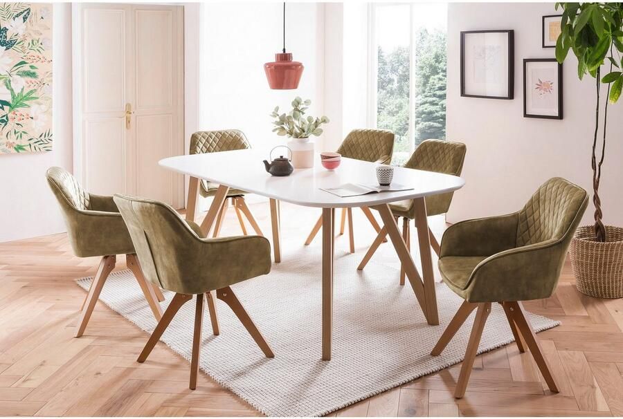 SalesFever Eettafel Solna Stijlvolle tafel voor je huis Massieve eikenhouten haarspeldpoten: natuurlijk designstatement