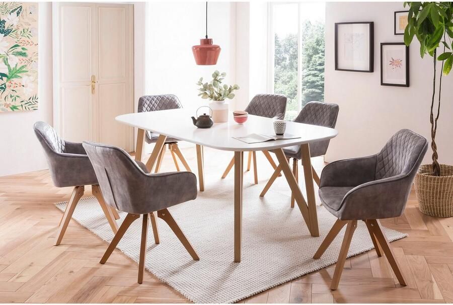SalesFever Eettafel Solna Stijlvolle tafel voor je huis Massieve eikenhouten haarspeldpoten: natuurlijk designstatement