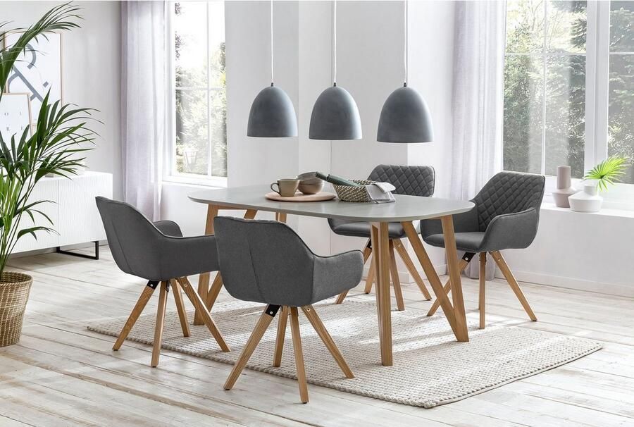 SalesFever Eettafel Solna Stijlvolle tafel voor je huis Massieve eikenhouten haarspeldpoten: natuurlijk designstatement