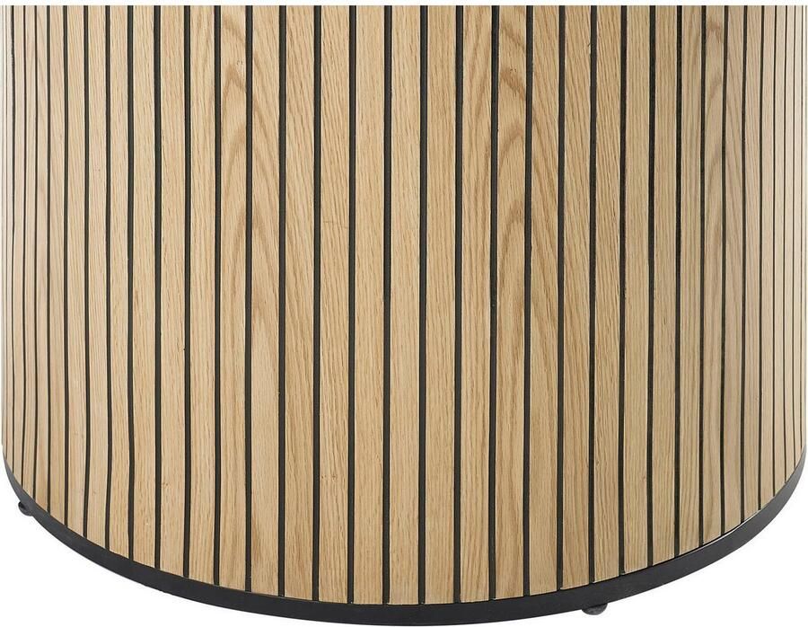 SalesFever Eettafel Torsby eettafel voor families met geribbelde voet van eikenfineer