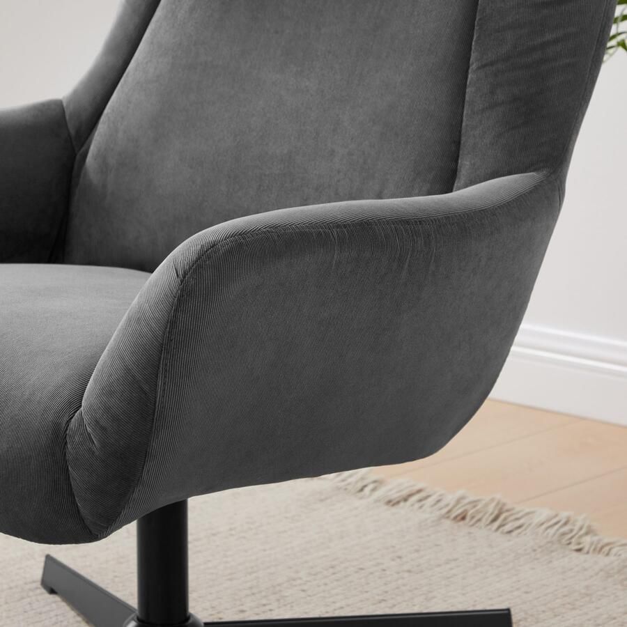 Artistiq Living Artistiq Draaifauteuil Mendy Met hocker Rib Grijs
