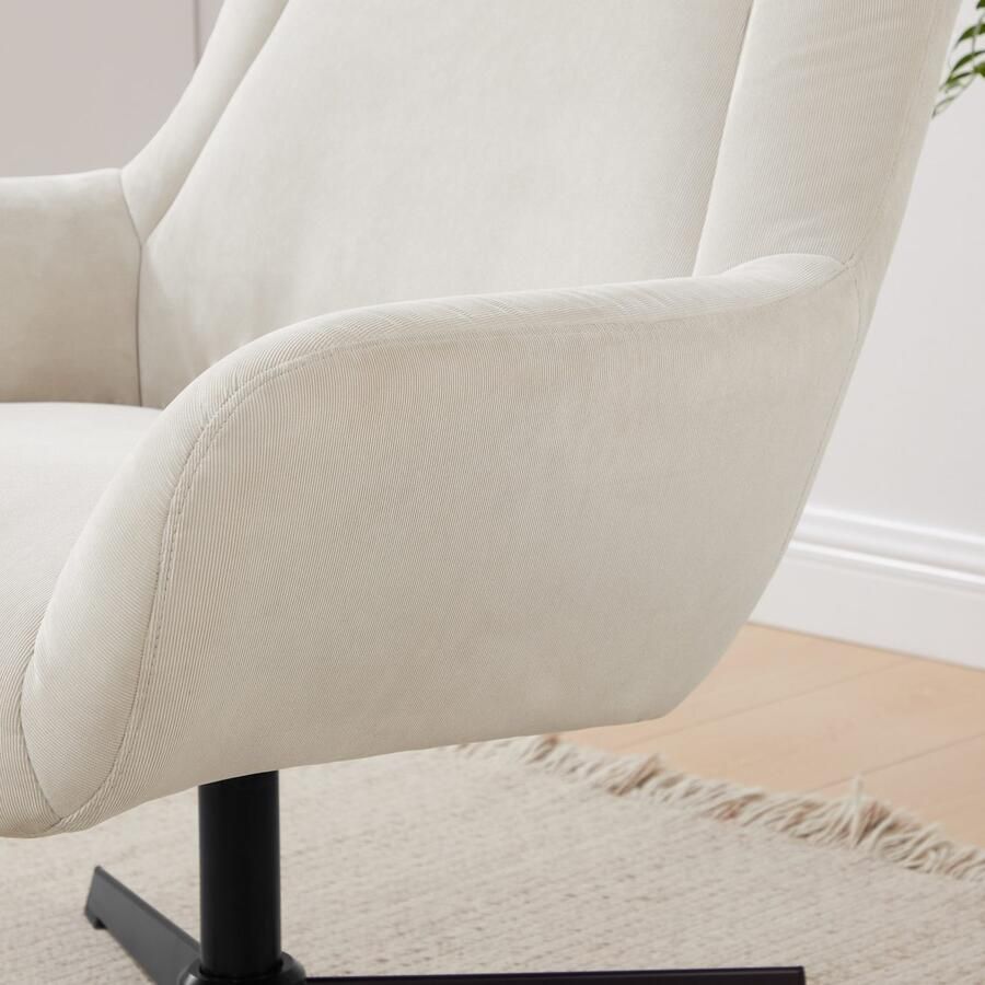 Artistiq Living Artistiq Draaifauteuil Mendy Met hocker Rib Beige