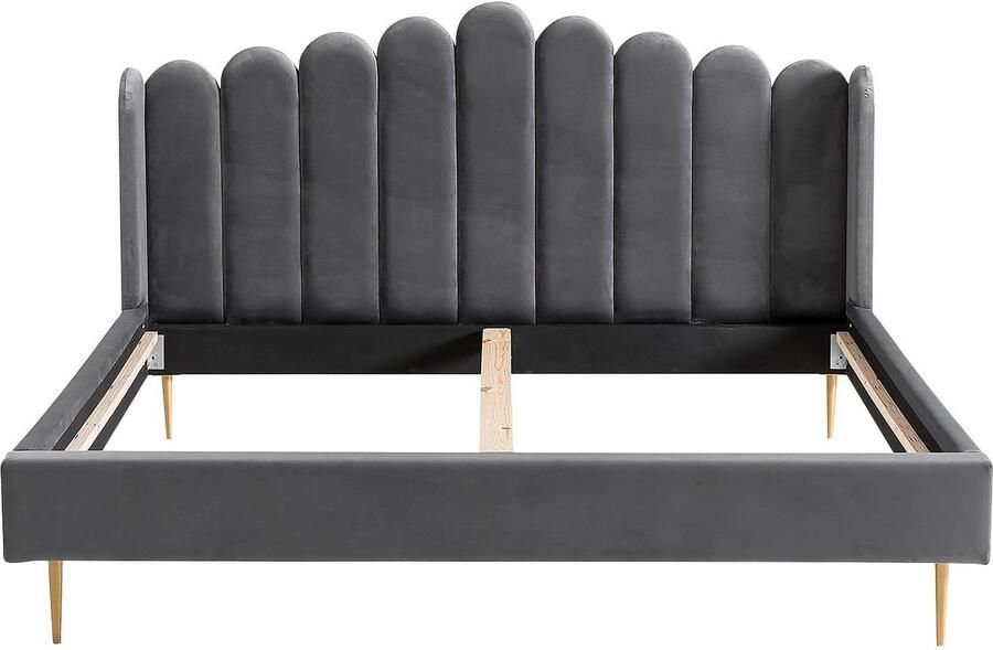 SalesFever Gestoffeerd bed Comfortabel bed voor een goede nachtrust Elegantie ontmoet comfort: fluwelen bekleding goudkleurige metalen poten