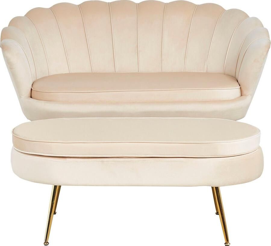 SalesFever Hocker Clam Stijlvolle kruk Elegant design in ovale vorm 99cm breedte