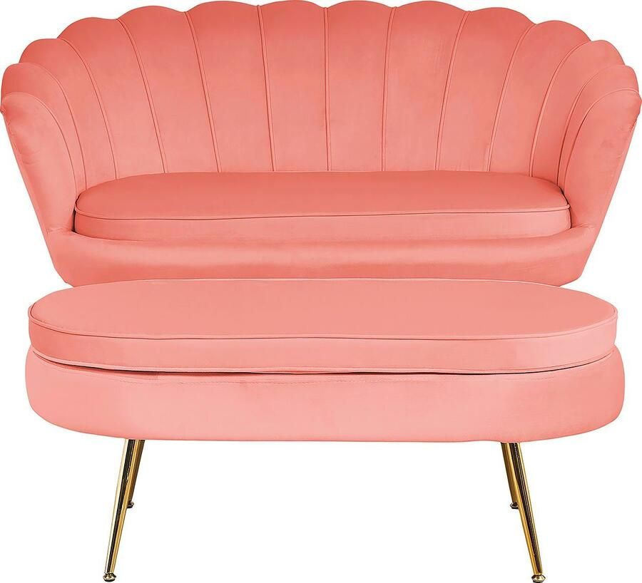 SalesFever Hocker Clam Stijlvolle kruk Elegant design in ovale vorm 99cm breedte