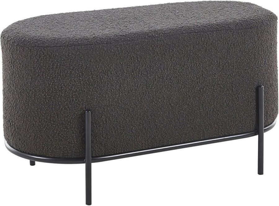 Artistiq Living Artistiq Poef Imberly 80 x 40cm bouclé antraciet