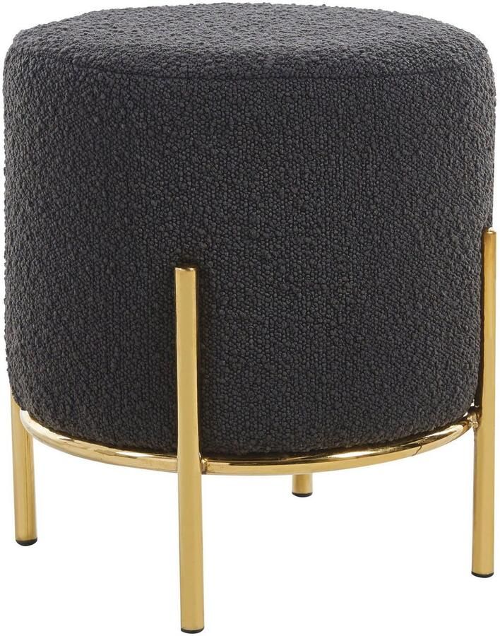 SalesFever Hocker Comfortabele gestoffeerde hocker met designframe van goudkleurig metaal