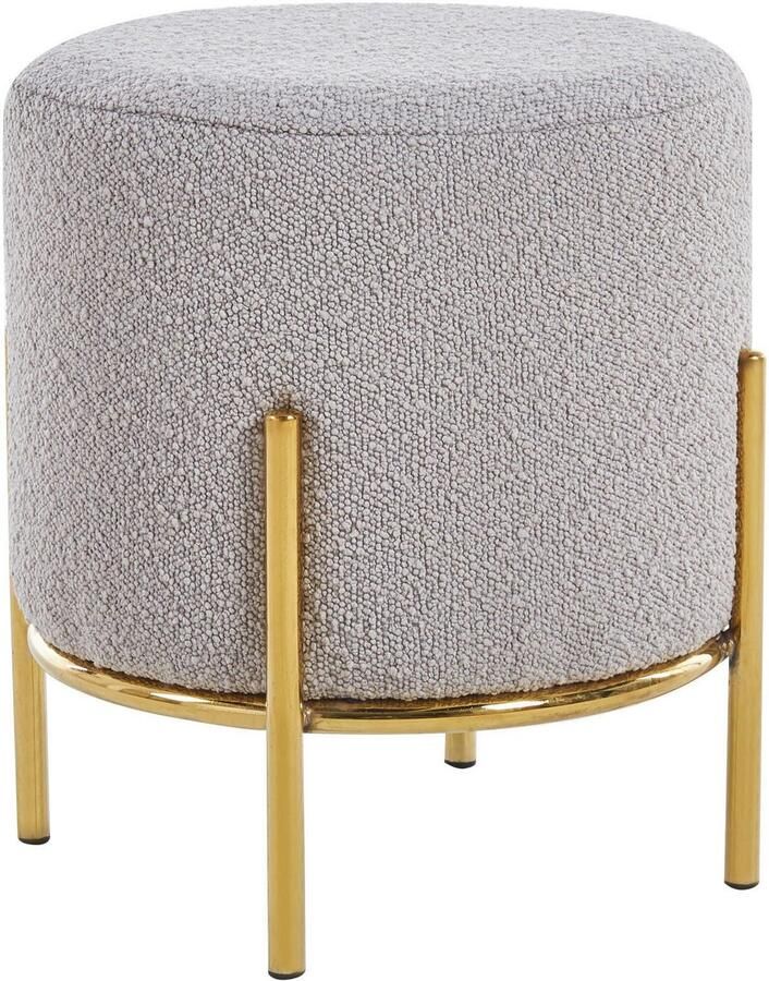 SalesFever Hocker Comfortabele gestoffeerde hocker met designframe van goudkleurig metaal