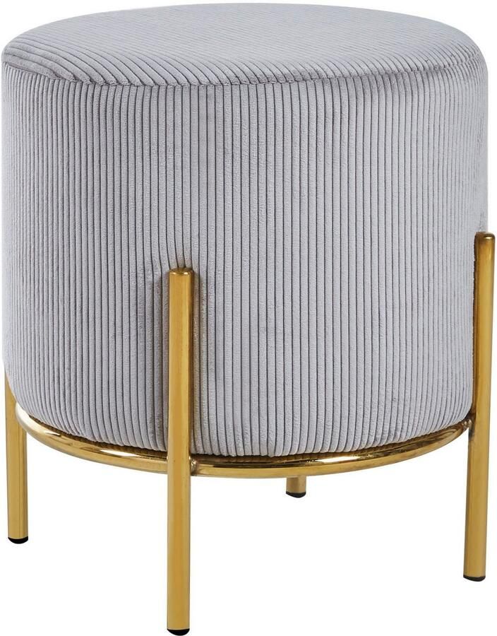 SalesFever Hocker Comfortabele gestoffeerde hocker met designframe van goudkleurig metaal