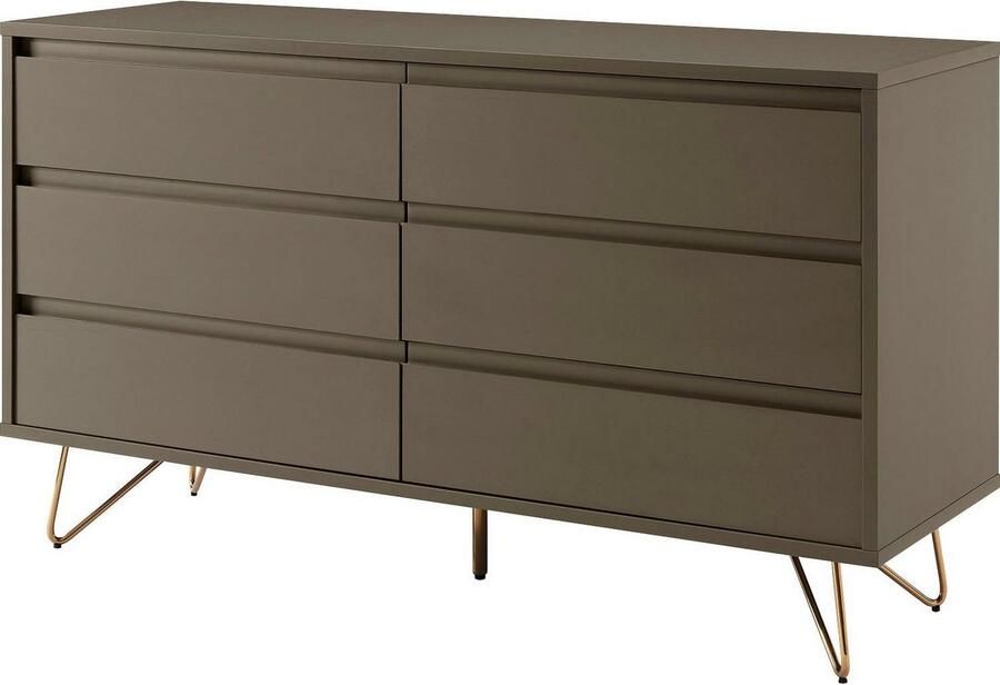 SalesFever Kast Bolton Design Dressoir met opbergruimte Haarspeldpoten van metaal met messinglegering