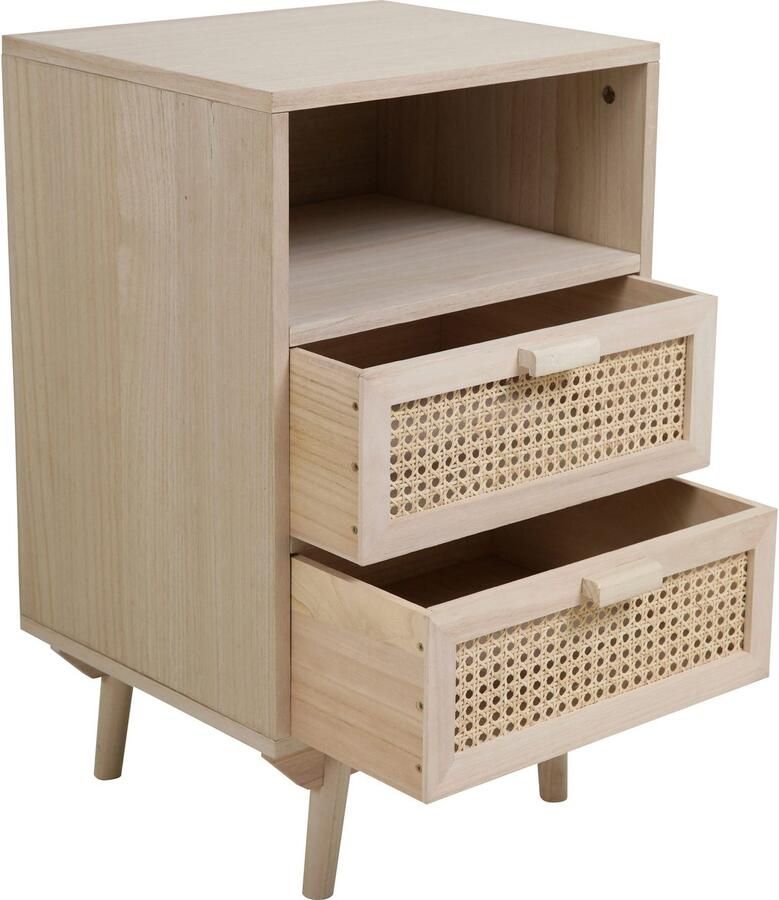 SalesFever Kast Vejle Design-sideboard voor opbergruimte Charmante ladefronten van stijlvol rotan vlechtwerk
