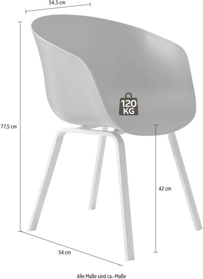 SalesFever Kuipstoel Lund Designer eetkamerstoel in 2-delige set Tweedelige set: metalen poten met edele houtlook (set 2 stuks)