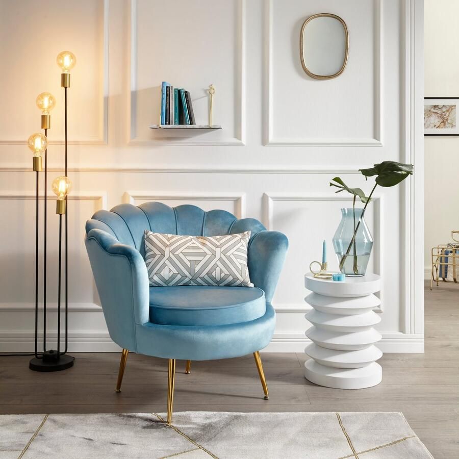 SalesFever Loungestoel Clam Design cocktailstoel Prachtig extravagant design in schelp-look