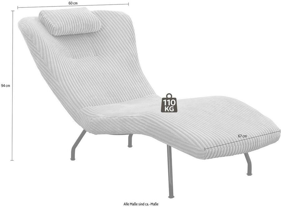 SalesFever Relaxfauteuil Comfortabele fauteuil om te ontspannen Moderne relaxligstoel: gezelligheid ontmoet cord-bekleding