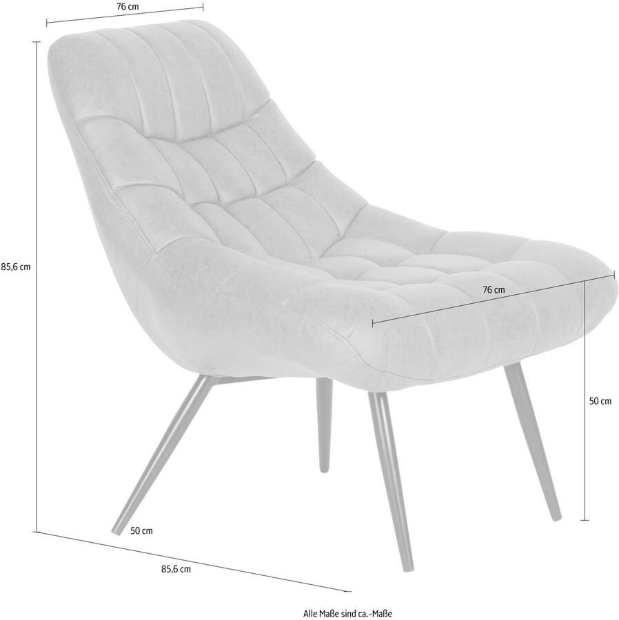 SalesFever Relaxfauteuil Comfortabele fauteuil om te ontspannen XXL-zitoppervlak met weelderige stiksels