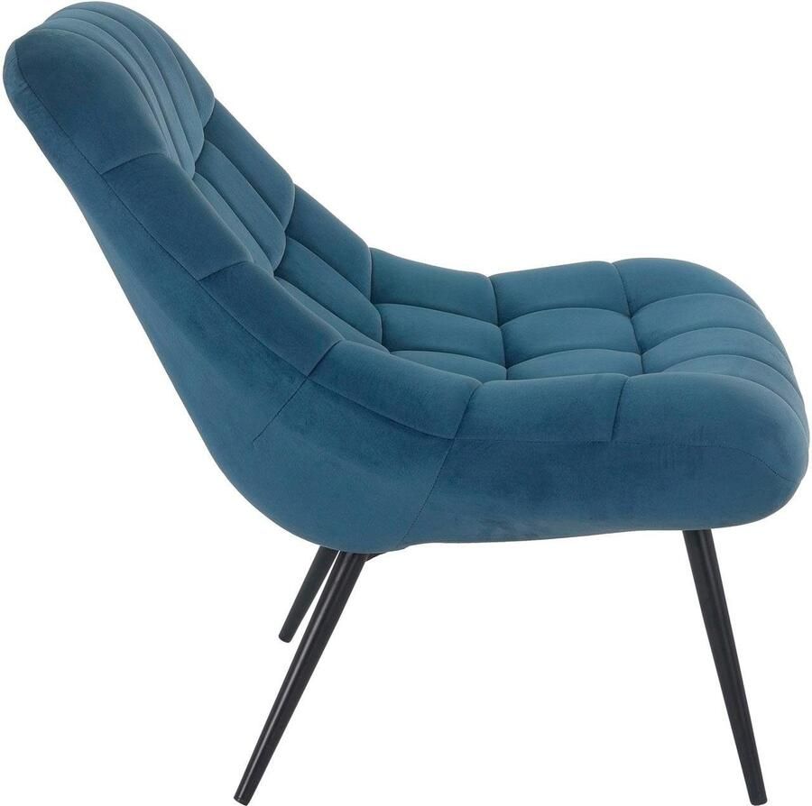 SalesFever Relaxfauteuil Toulon Comfortabele loungestoel met xxl-stiksels met zwarte of naturelkleurige poten