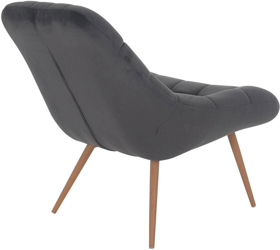 SalesFever Relaxfauteuil Toulon Comfortabele loungestoel met xxl-stiksels met zwarte of naturelkleurige poten