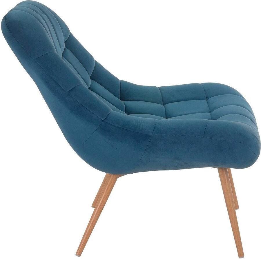 SalesFever Relaxfauteuil Toulon Comfortabele loungestoel met xxl-stiksels met zwarte of naturelkleurige poten