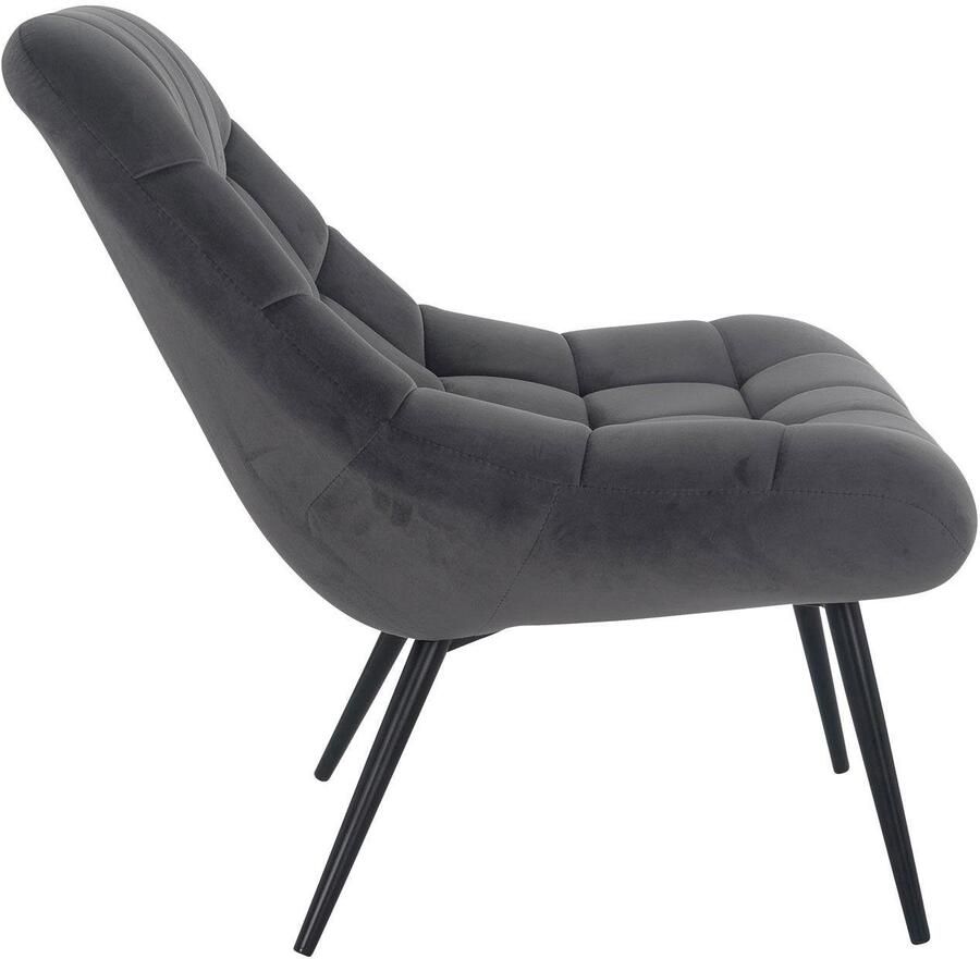 SalesFever Relaxfauteuil Toulon Comfortabele loungestoel met xxl-stiksels met zwarte of naturelkleurige poten