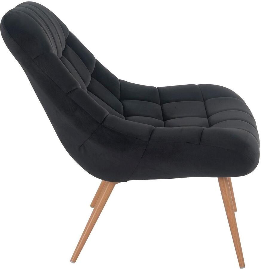 SalesFever Relaxfauteuil Toulon Comfortabele loungestoel met xxl-stiksels met zwarte of naturelkleurige poten