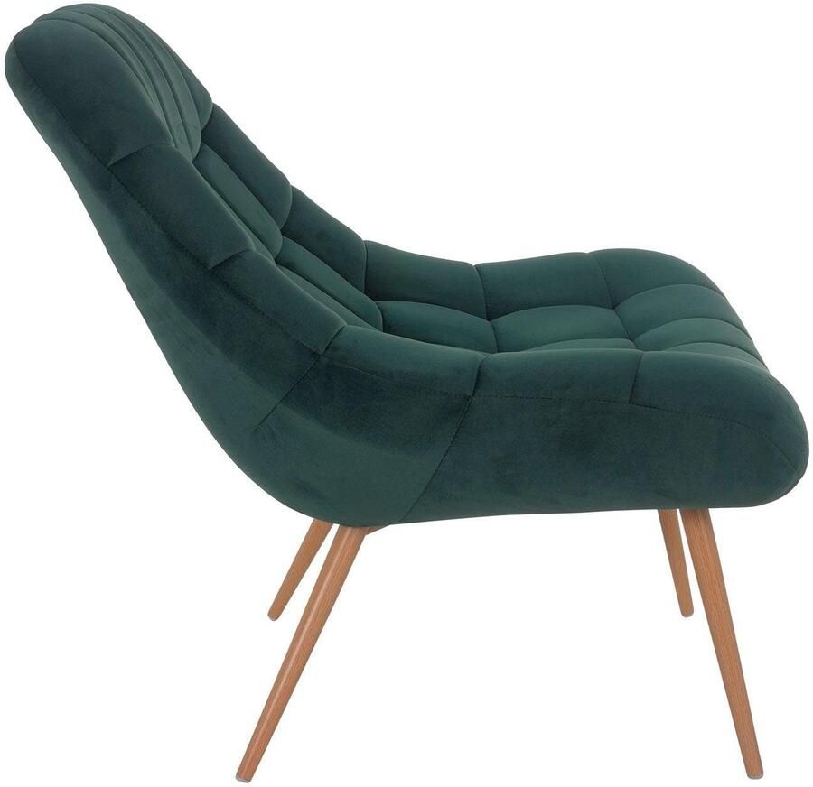 SalesFever Relaxfauteuil Toulon Comfortabele loungestoel met xxl-stiksels met zwarte of naturelkleurige poten