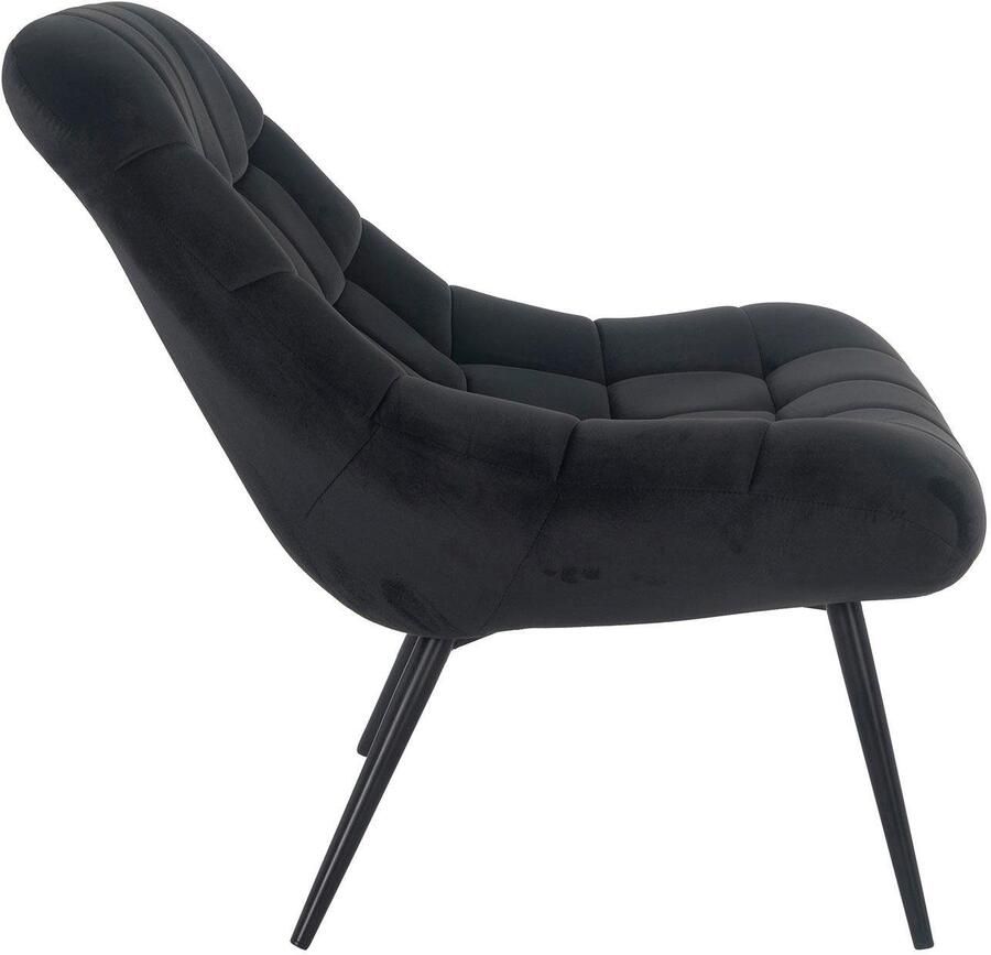 SalesFever Relaxfauteuil Toulon Comfortabele loungestoel met xxl-stiksels met zwarte of naturelkleurige poten