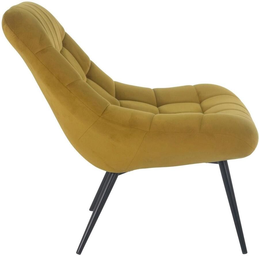 SalesFever Relaxfauteuil Toulon Comfortabele loungestoel met xxl-stiksels met zwarte of naturelkleurige poten
