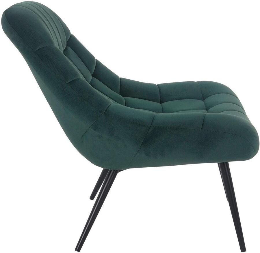 SalesFever Relaxfauteuil Toulon Comfortabele loungestoel met xxl-stiksels met zwarte of naturelkleurige poten