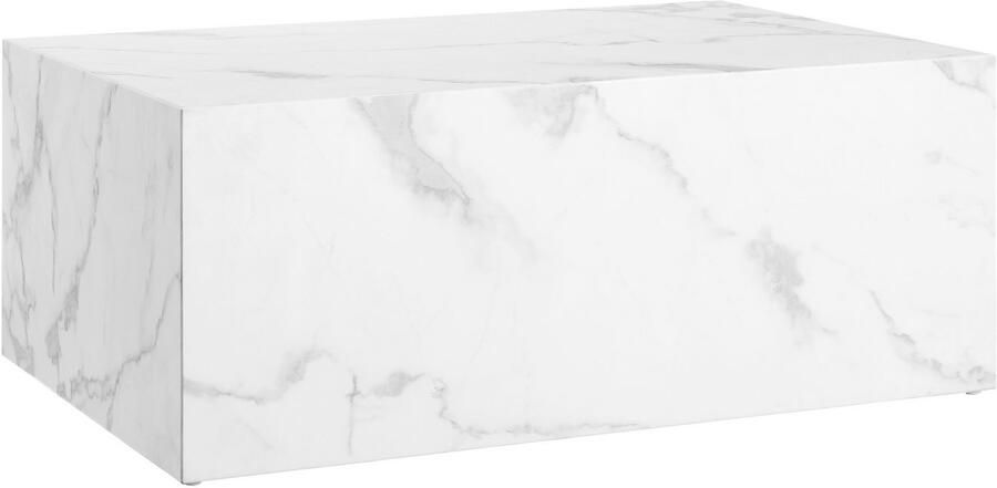 SalesFever Salontafel Almeria Salontafel: Stijlvolle bijzettafel 90 60 cm Elegantie ontmoet functionaliteit: 90x60cm Marmeroptiek-folie