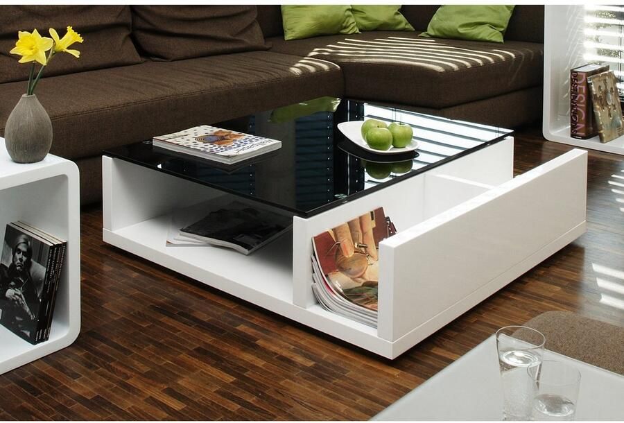 SalesFever Salontafel Elegante salontafel Praktisch met geïntegreerd zij-tijdschriftenvak