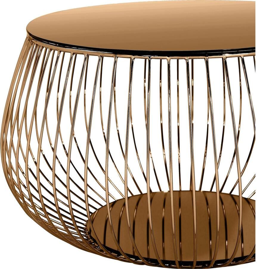 SalesFever Salontafel Stijlvolle woonkamer-aanvulling Kristalheldere elegantie met marmeroptiek roségoudkleurig