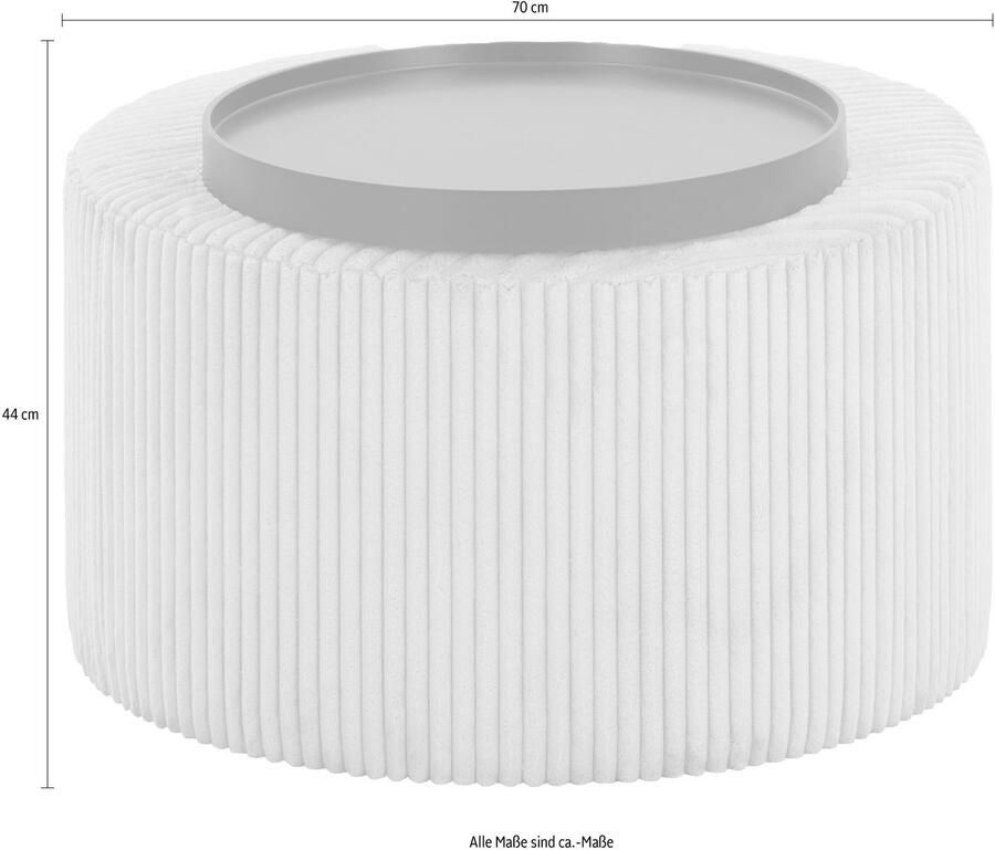 SalesFever Salontafel voor gezellige avonden Bekleding in moderne corduroy-look