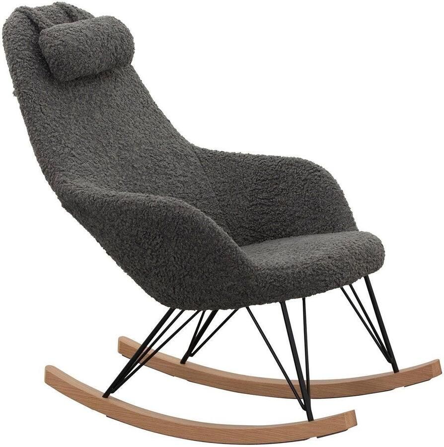 SalesFever Schommelstoel Comfortabele schommelstoel om te ontspannen Exclusieve bekleding in edele teddybont-look