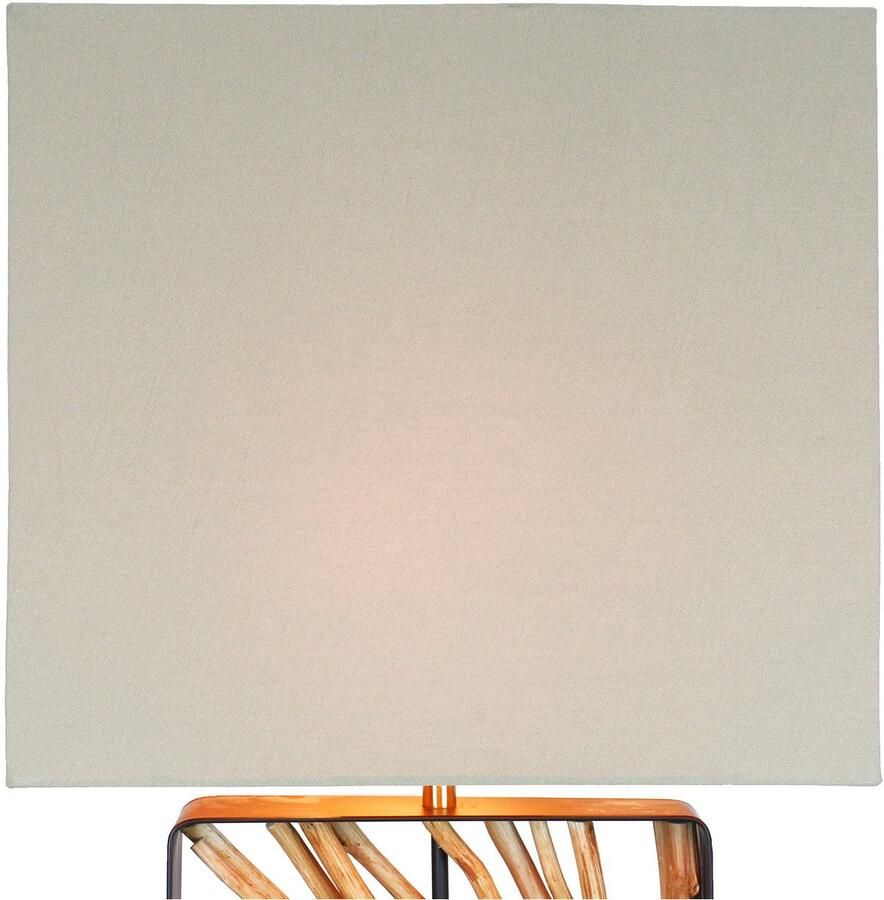 SalesFever Staande lamp Drijfhout Scherm binnenin goudkleur (1 stuk)