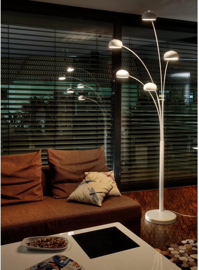 SalesFever Staande lamp Flemming 5 beweegbare armen dimschakelaar echt marmeren voet (1 stuk)