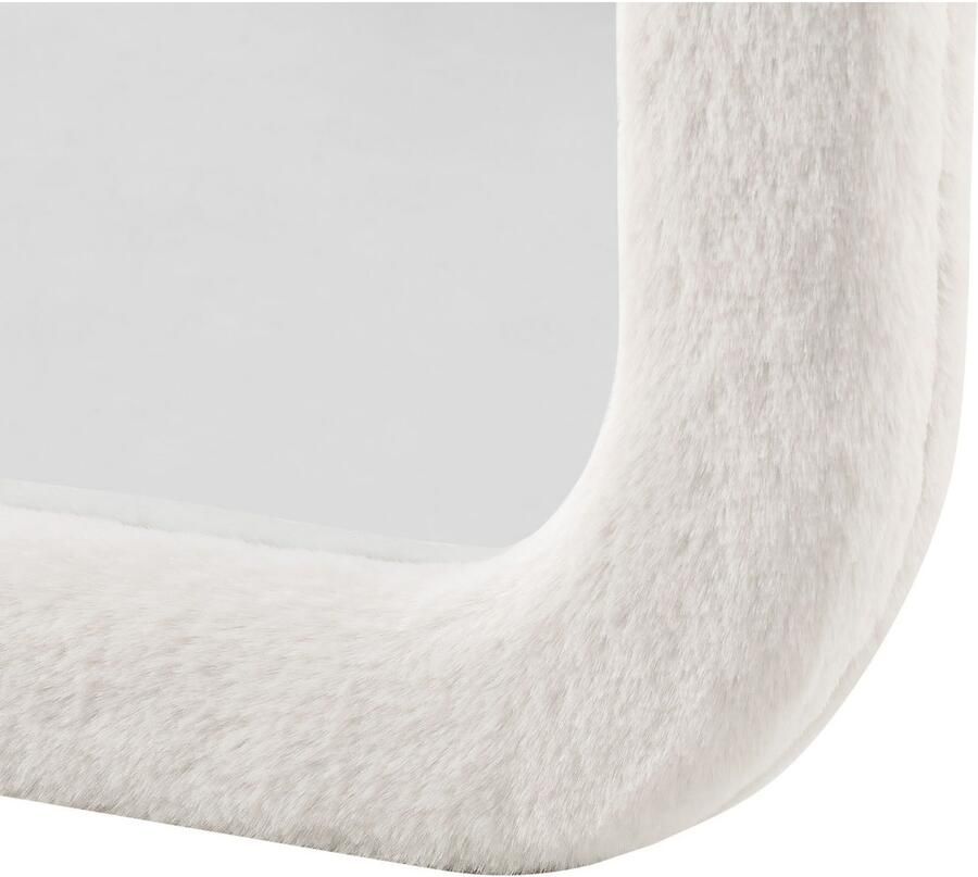 SalesFever Staande spiegel Bristol spiegel 160 cm hoog Uniek afgerond frame van imitatiebont (1 stuk)