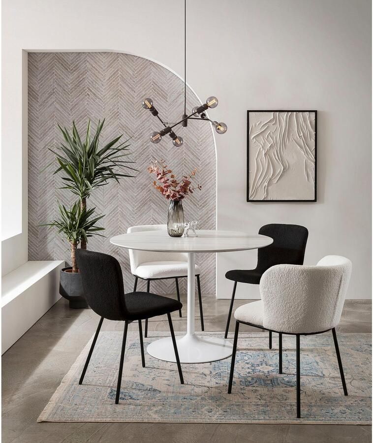 SalesFever Stoel met 4 poten Eetkamerstoel stijlvolle set Ergonomische 4-delige set voor optimaal zitcomfort (set 4 stuks)