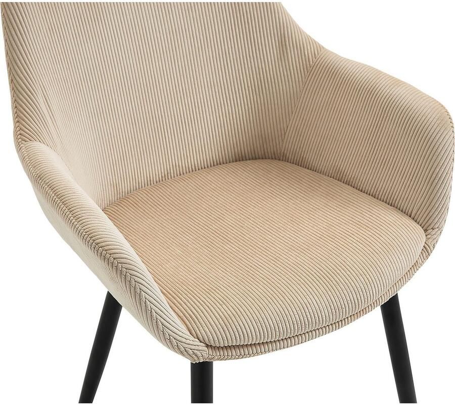 SalesFever Stoel met armleuningen Comfortabele eetkamerstoel in tijdloos design (set 2 stuks)