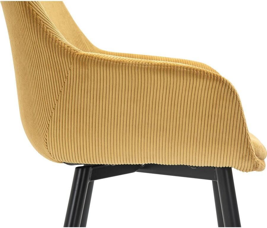 SalesFever Stoel met armleuningen Comfortabele eetkamerstoel in tijdloos design (set 2 stuks)